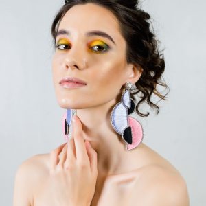 Crescent Cotton Candy Earrings