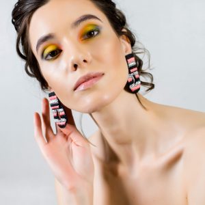 Disc Stripes Earrings
