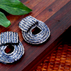 Blue Disc Earrings