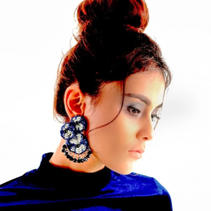 Blue Flower Garden Earrings