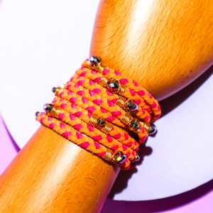 Starla Bracelet Wrap in Orange Pink